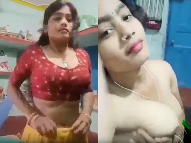 Desi Beautiful girl stripping sari